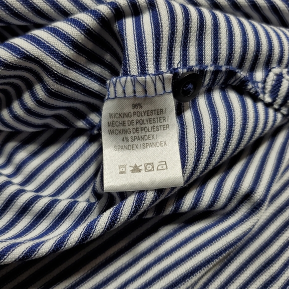 Mens F&G Tech Golf Polo blue & white striped sz XXL - Picture 7 of 9